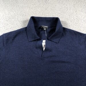 Todd Snyder Shirt Mens Small Navy Blue Lightweight Cashmere Sweater Polo